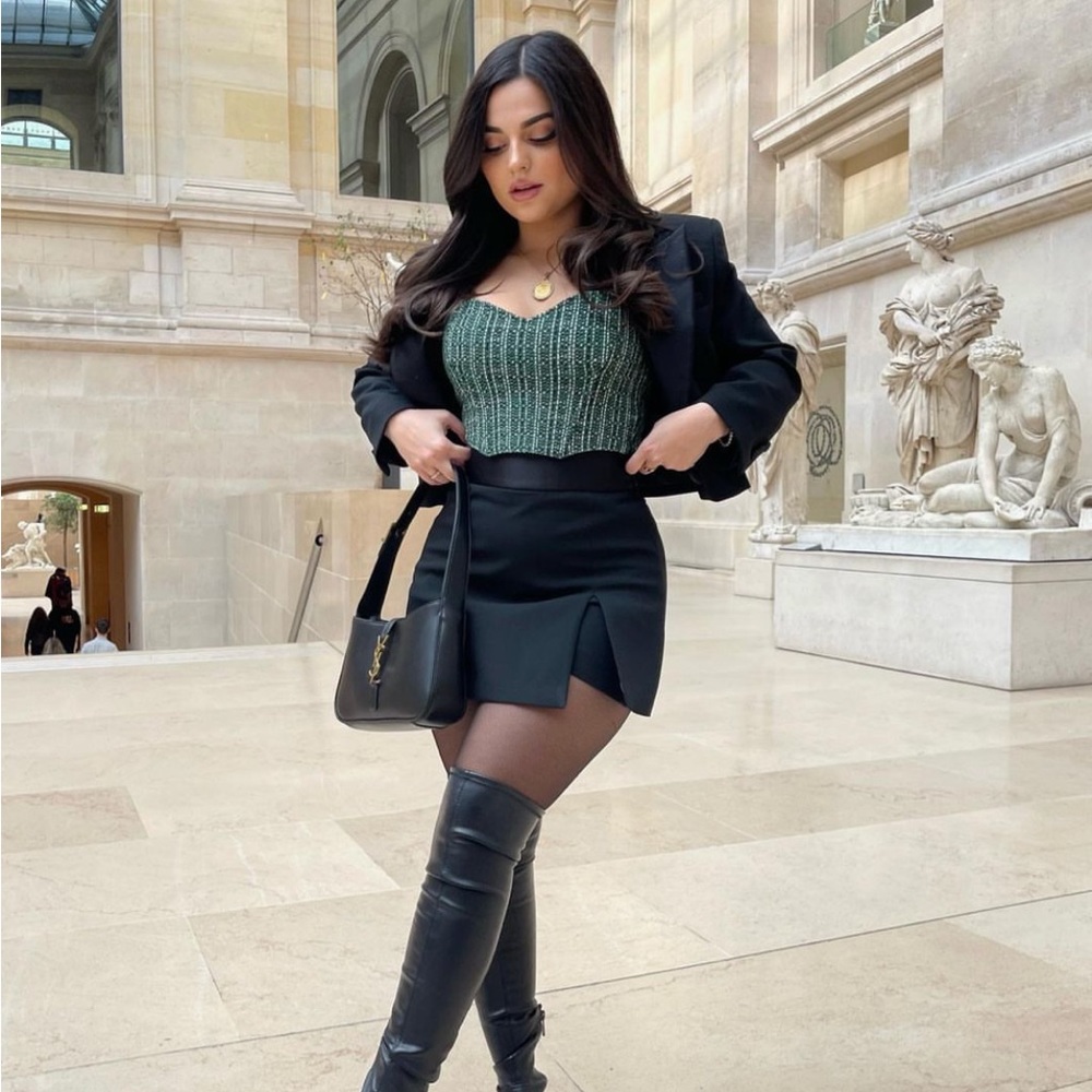 NWT Zara Tweed Corset Top